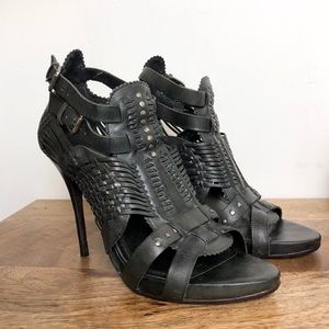 EUC All Saints Sexy Woven Cage heels